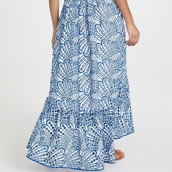 NWT Charo Ruiz Ibiza "IRENE" M Embroidered Crochet Lace Dress Cotton White Blue - Picture 7 of 11